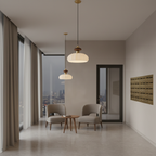 Lámpara Colgante Ceres - Elegante Pantalla de Vidrio Orgánico y Acento de Madera para Iluminación de Isla de Cocina