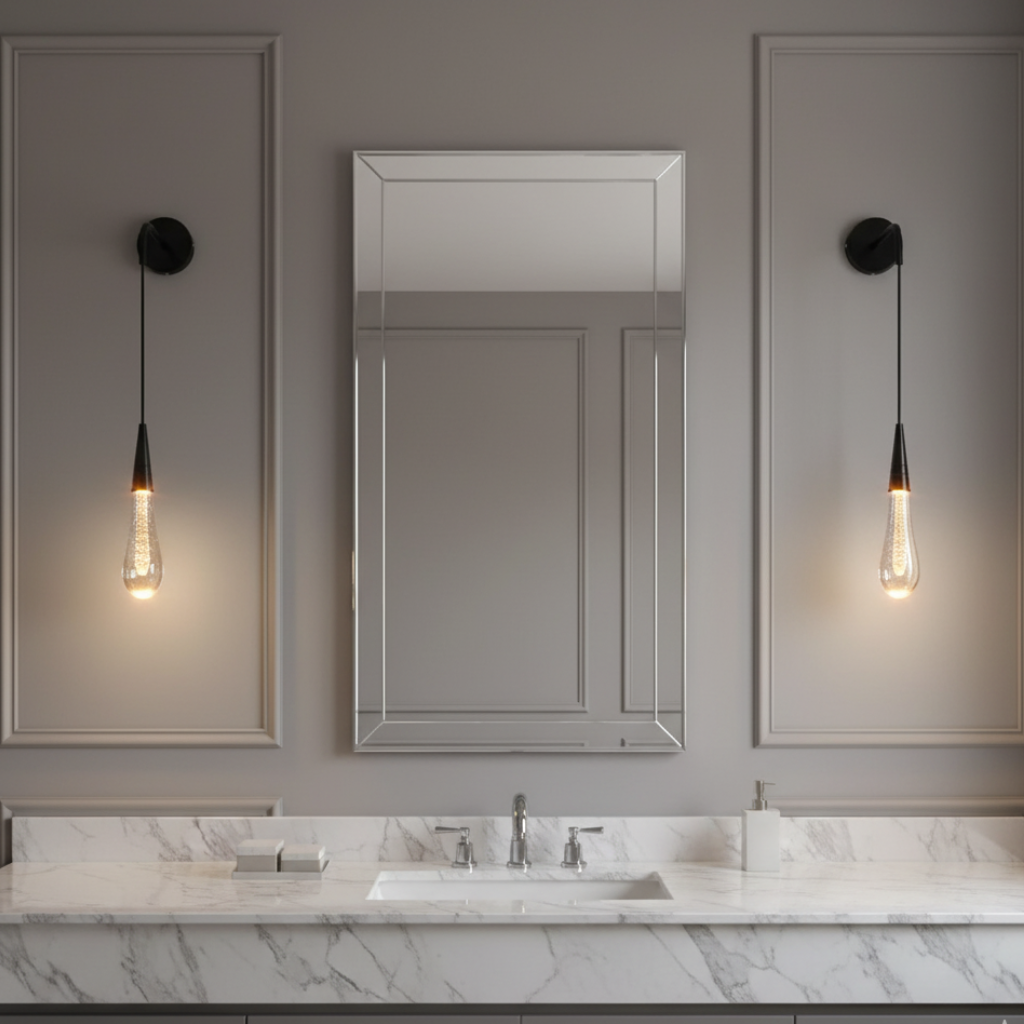 Aplique de Pared de Cristal Elegante con LED Blanco Cálido para Interiores Modernos
