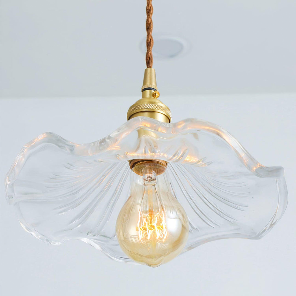 Lámpara colgante decorativa | Vidrio | Forma de flor