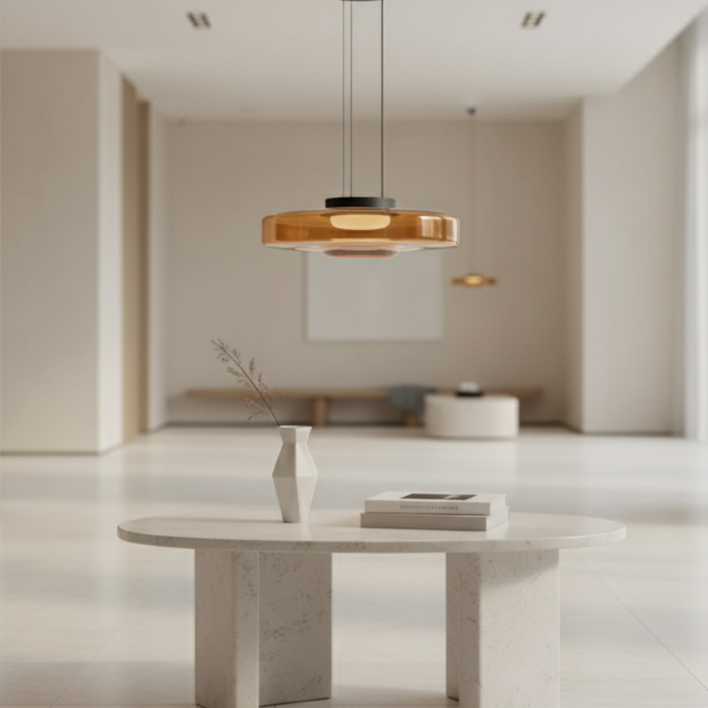 Lámpara Colgante de Vidrio Dinámico - Iluminación Colgante en Capas para Isla de Cocina