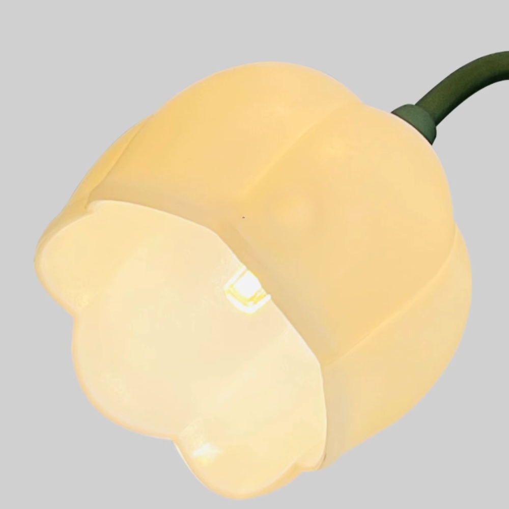 Sara Orchid - Lámpara de Pie Elegante con Sombrillas de Flores Blancas para Sala de Estar o Dormitorio