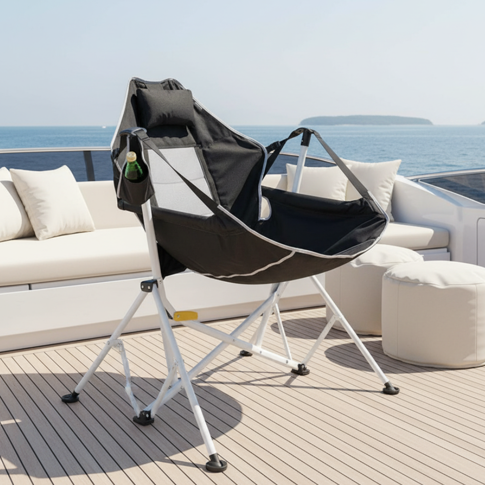 Silla de Camping Plegable Moderna Minimalista con Descansabrazos para Uso Exterior