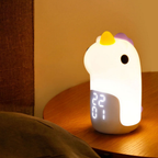 Luz Nocturna LED de Unicornio Mágico y Reloj Despertador para Niños