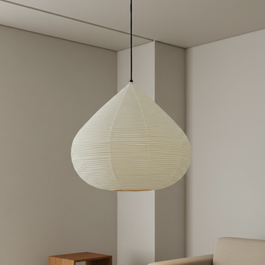 Lámpara Colgante Akari Castaño - Brillo Ambiental Cálido para Iluminación de Cocina