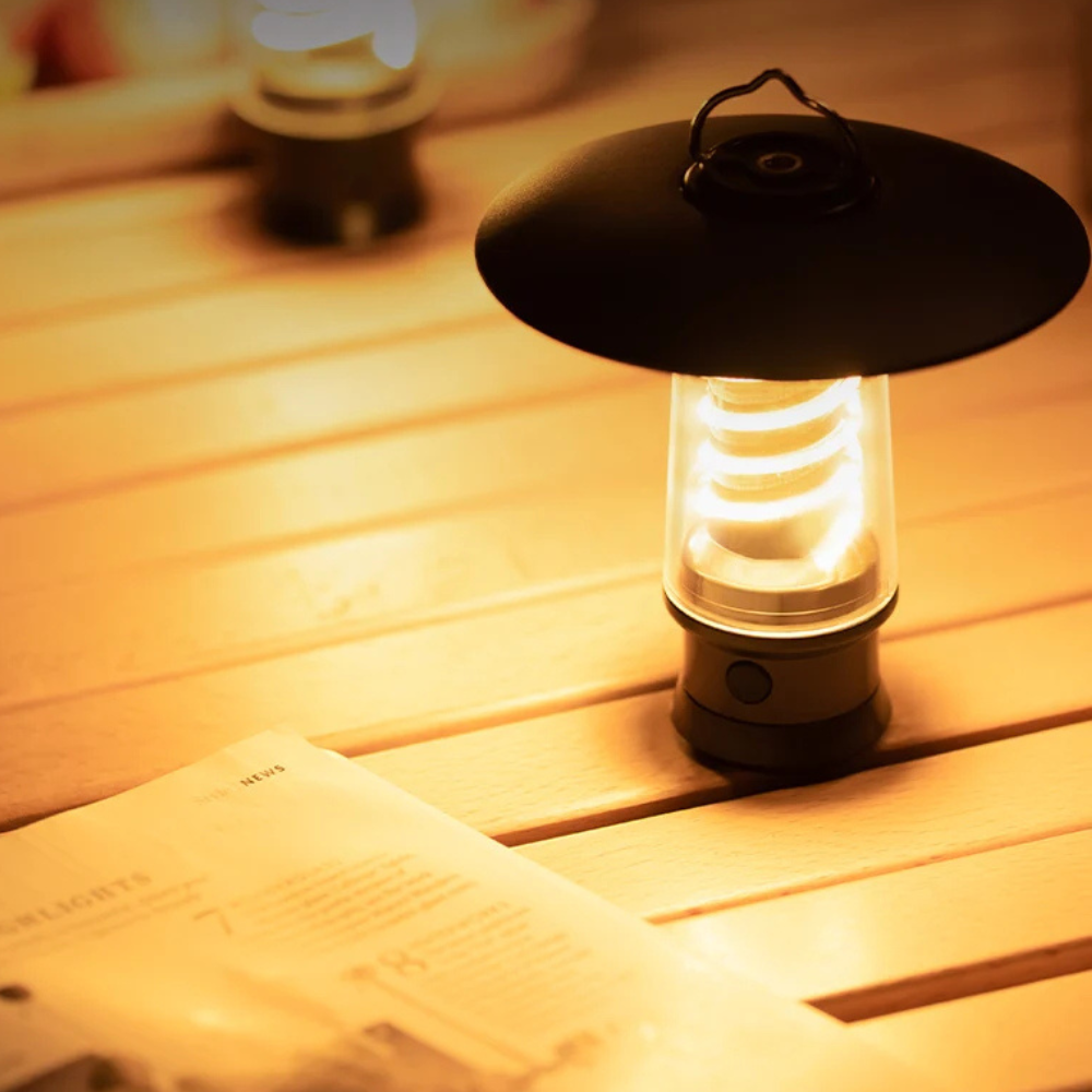 Linterna Portátil Recargable para Exteriores - Luz Cálida Ajustable para Espacios al Aire Libre