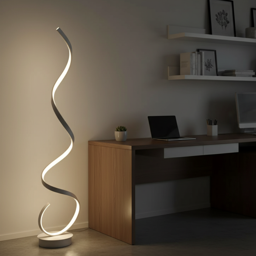 Spira | Lámpara de Pie LED Espiral Regulable Moderna para Sala de Estar