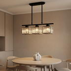 Colección Gallery | Iluminación Colgante para Cocina con Pantallas de Vidrio Facetado