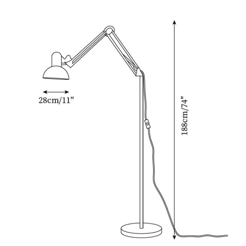 Lámpara de Pie Flexo Memphis | Lámpara de Metal Ajustable Moderna para Sala de Estar
