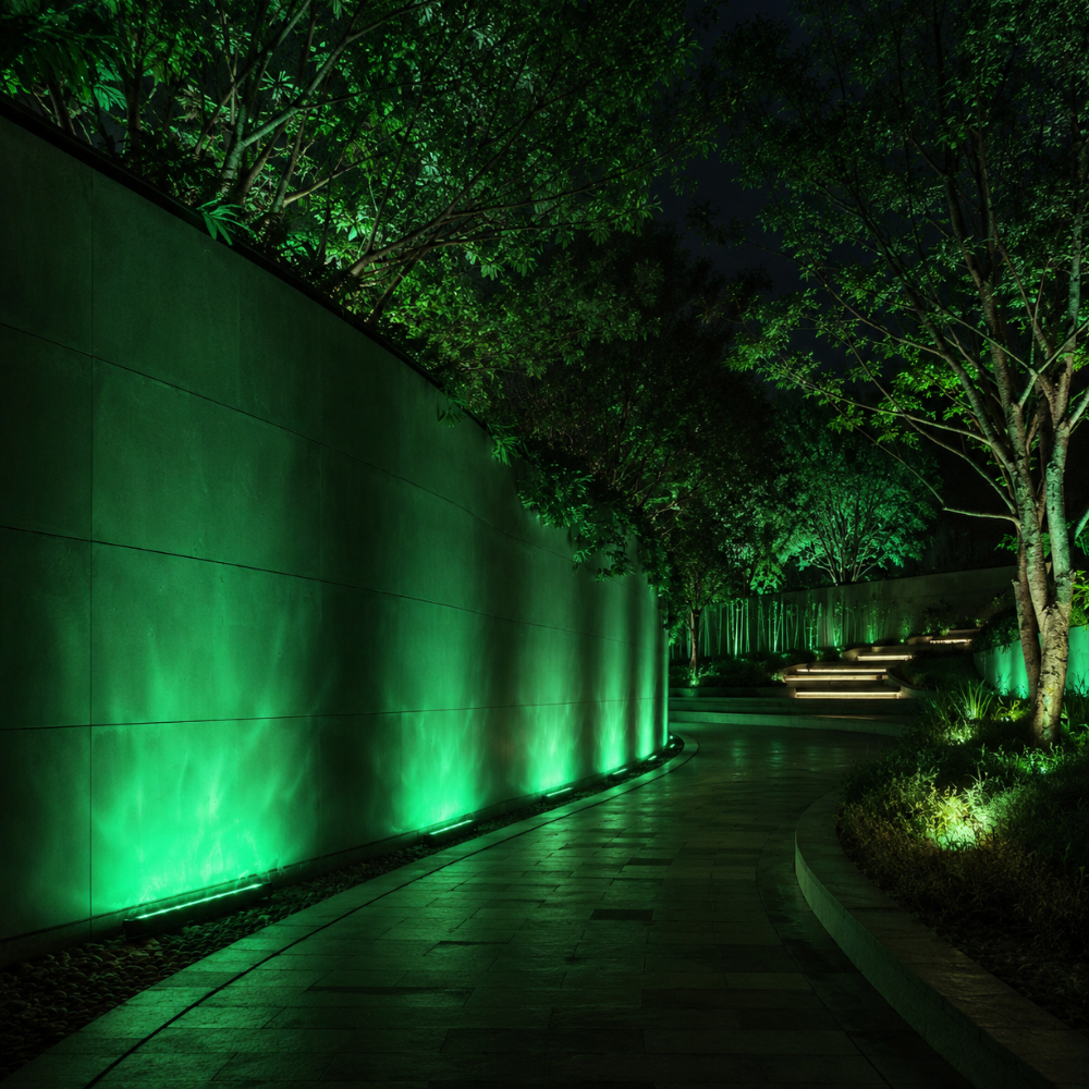 HaloWave | Fijación de Iluminación Exterior RGB Dinámico Vibrante