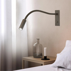 Aplique de Pared Minimalista - Focos de Lectura Ajustables en Metal Dorado/Plateado