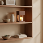 Lámpara Calentadora de Velas de Madera Escandinava - Luz Ambiental de Doble Propósito