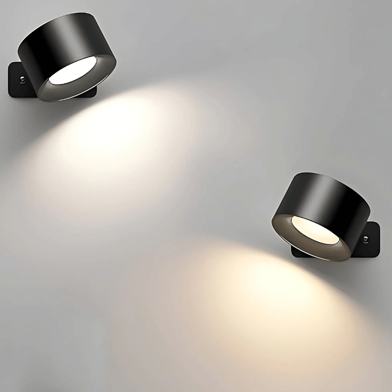 Lámpara de pared LED inalámbrica con batería y rotación de 360°