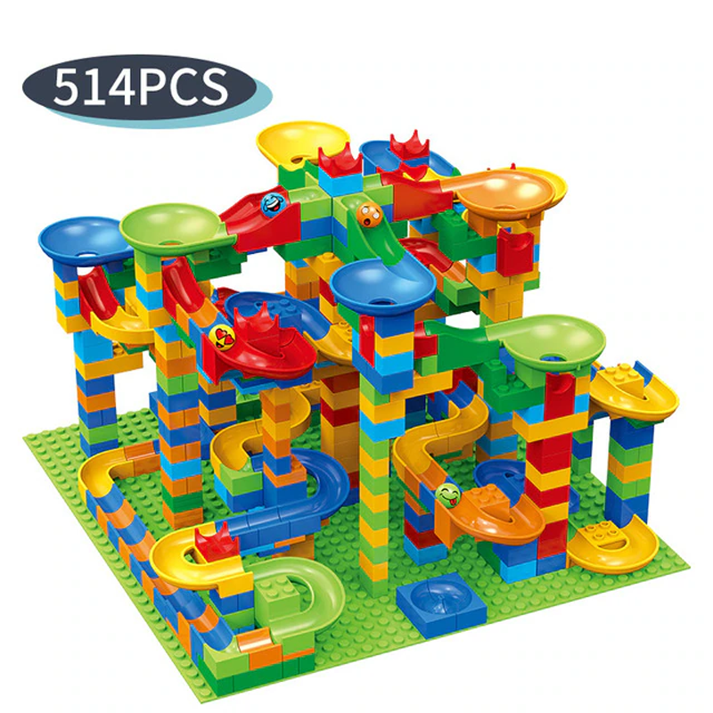 Marble Run Bloques de Construcción – Laberinto Creativo con Tobogán y Pista de Canicas para Niños – Juego Educativo para Resolución de Problemas y Fantasía