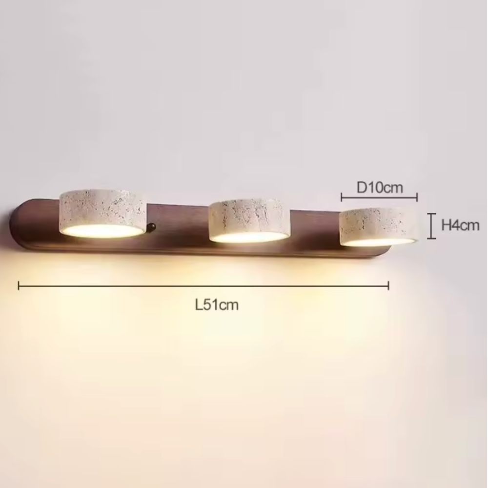 Aplique de Pared de Travertino Elegante con Focos Ajustables