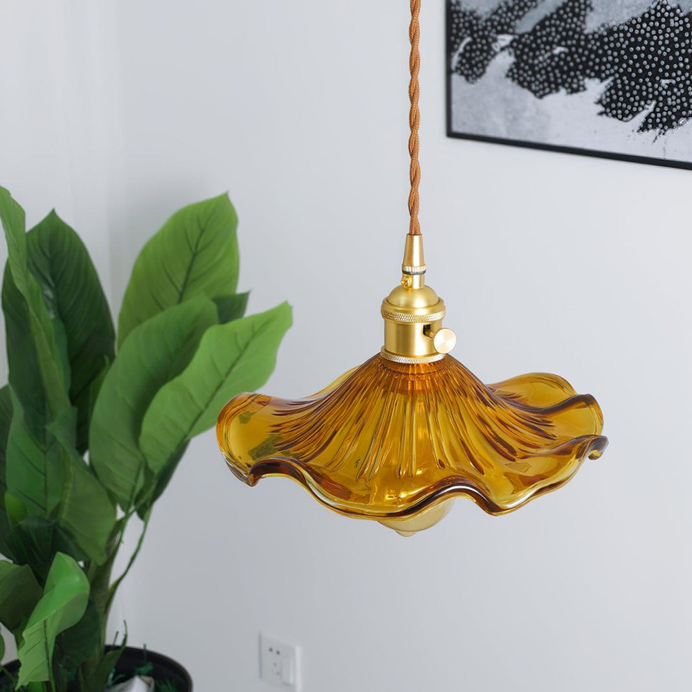 Lámpara colgante decorativa | Vidrio | Forma de flor