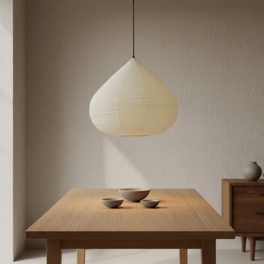 Lámpara Colgante Akari Castaño - Brillo Ambiental Cálido para Iluminación de Cocina