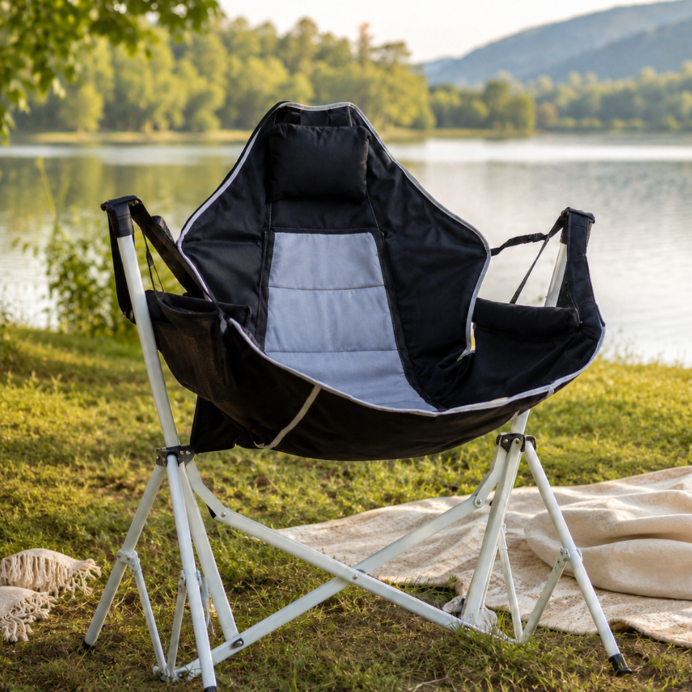 Silla de Camping Plegable Moderna Minimalista con Descansabrazos para Uso Exterior