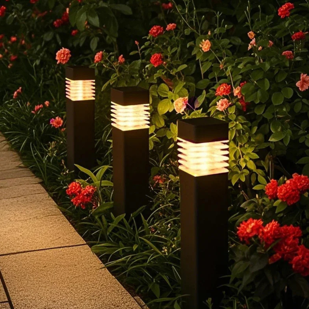 Luces de Sendero Solares Modernas | Diseño Ecológico LED Resistente a la Intemperie para Jardín o Patio