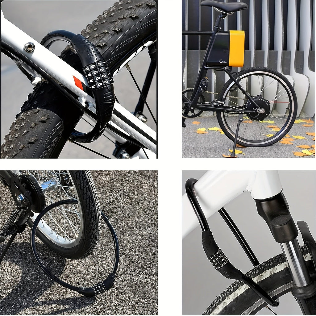 BIKEGUARD - Candado de Seguridad de Cable de Acero con Código de 4 Dígitos