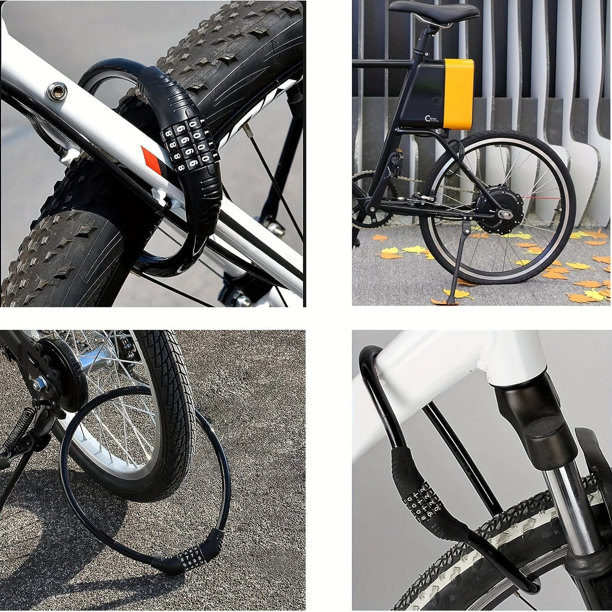 BIKEGUARD - Candado de Seguridad de Cable de Acero con Código de 4 Dígitos