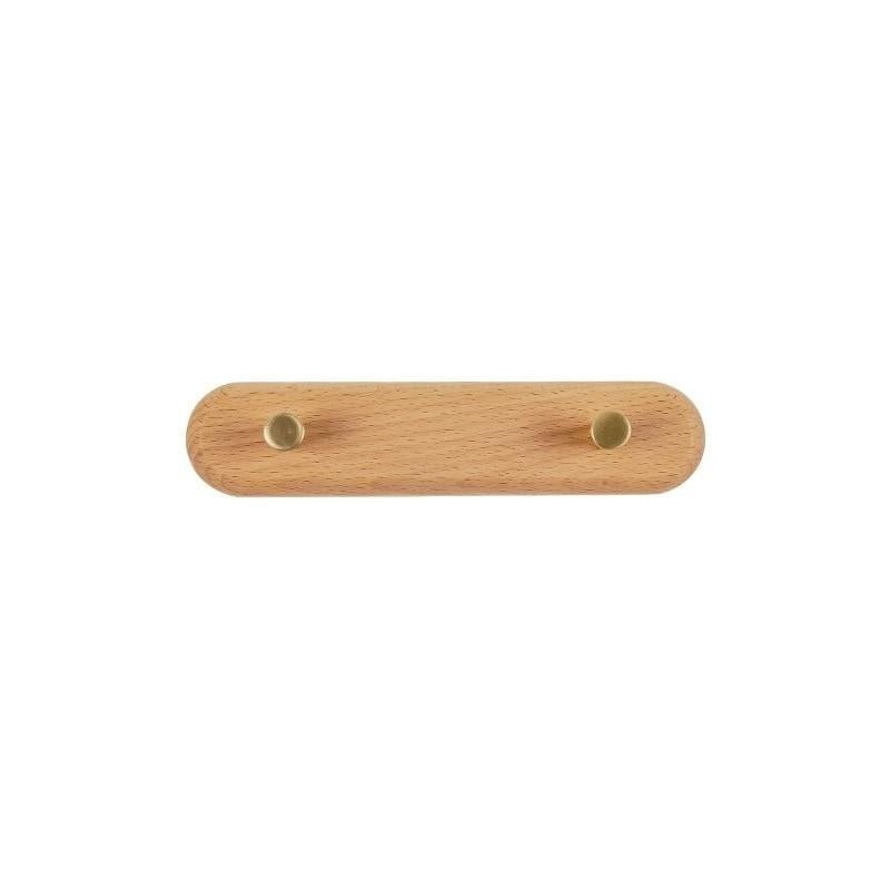 Lisslune | WandHout – Perchero de pared de madera minimalista con ganchos de latón