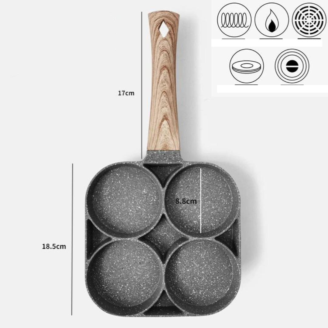 OmeletMaster - sartén de cuatro partes para el desayuno perfecto
