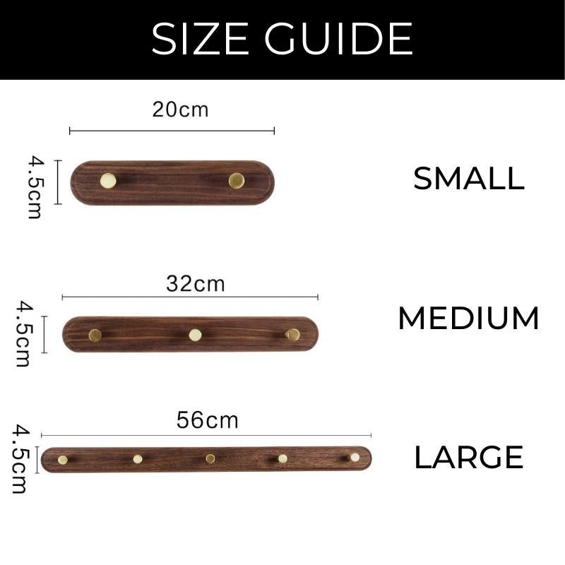 Lisslune | WandHout – Perchero de pared de madera minimalista con ganchos de latón