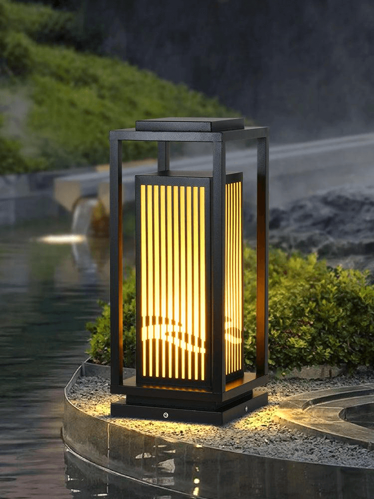 Luz de Poste Solar LED para Exterior, Lámpara de Jardín Impermeable