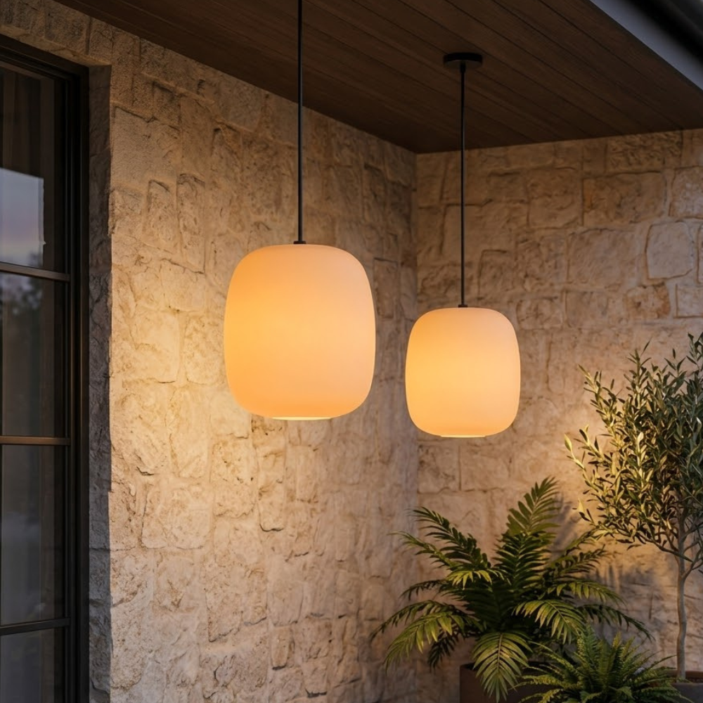 Lámpara Colgante Elegante para Exteriores - Luz de Pendiente Japonesa Impermeable