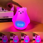 Reloj Despertador con Luz Nocturna de Oso Polar y Suave Iluminación LED