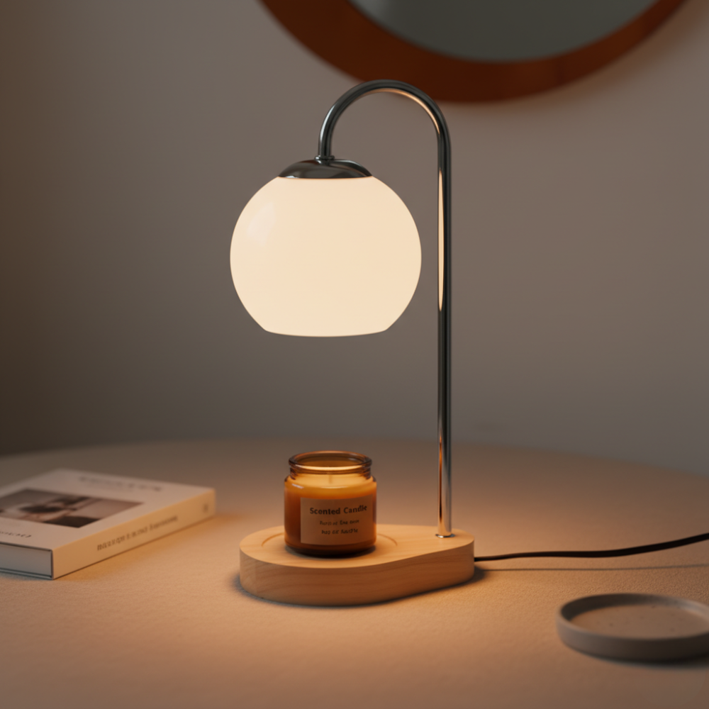 Lámpara Calentadora de Velas Nórdica - Elegante Calentador de Cera para un Ambiente Acogedor y Fragancia