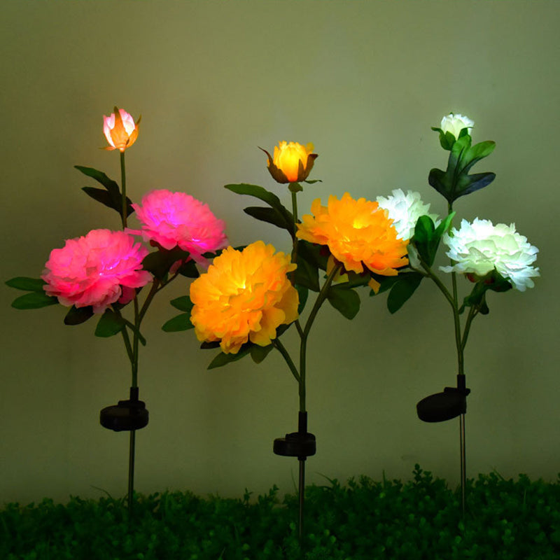 Luz de jardín LED creativa contemporánea de flores de peonía solar impermeable para exteriores | Brehn