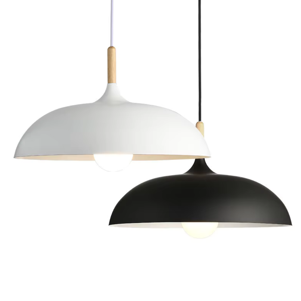 Lámpara Colgante Haft - Iluminación de Cocina Escandinava con Madera y Hierro