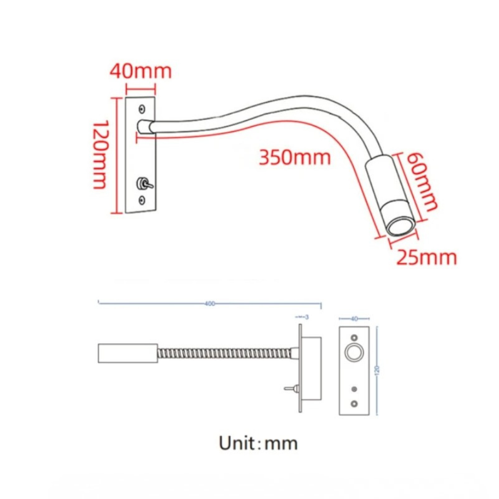 Aplique de Pared Minimalista - Focos de Lectura Ajustables en Metal Dorado/Plateado