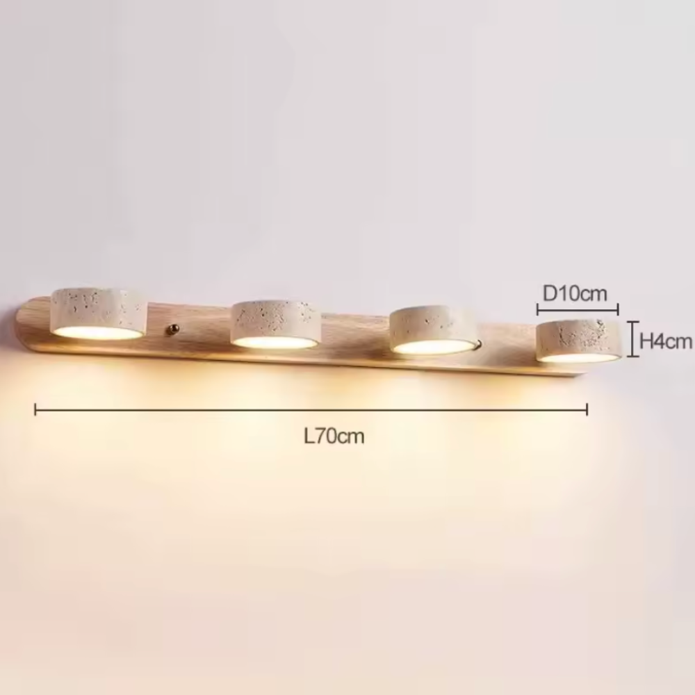 Aplique de Pared de Travertino Elegante con Focos Ajustables