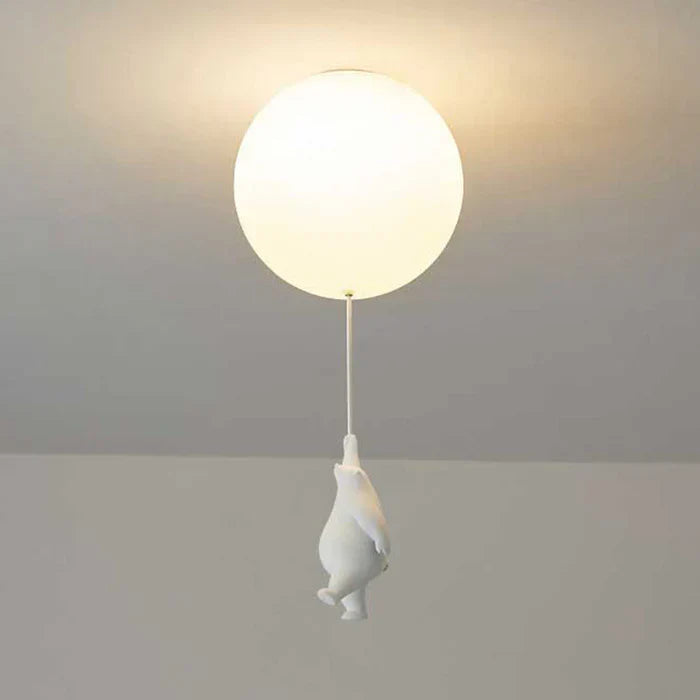Lámpara de Techo Infantil | Diseño de Oso y Globo | CloudBear | Diseño Juguetón y Único | Iluminación LED | Plástico y Metal de Alta Calidad | Para Habitaciones Infantiles | 40 cm de Diámetro