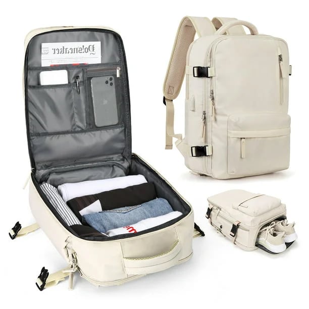 Lisslune | Mochila de Viaje Grande para Mujeres – Mochila de Senderismo Impermeable | Antirrobo y Carga USB