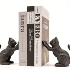 VintageCat - Soportes de Libros de Hierro Fundido Rústico para Interiores Elegantes