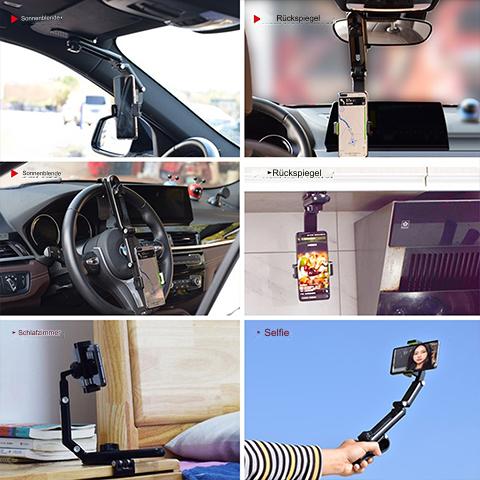 Soporte para teléfono de coche rotatable y retráctil