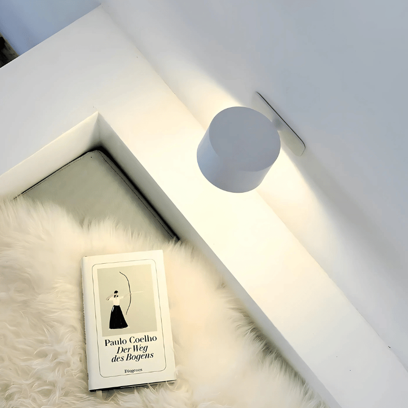 Lámpara de pared LED inalámbrica con batería y rotación de 360°