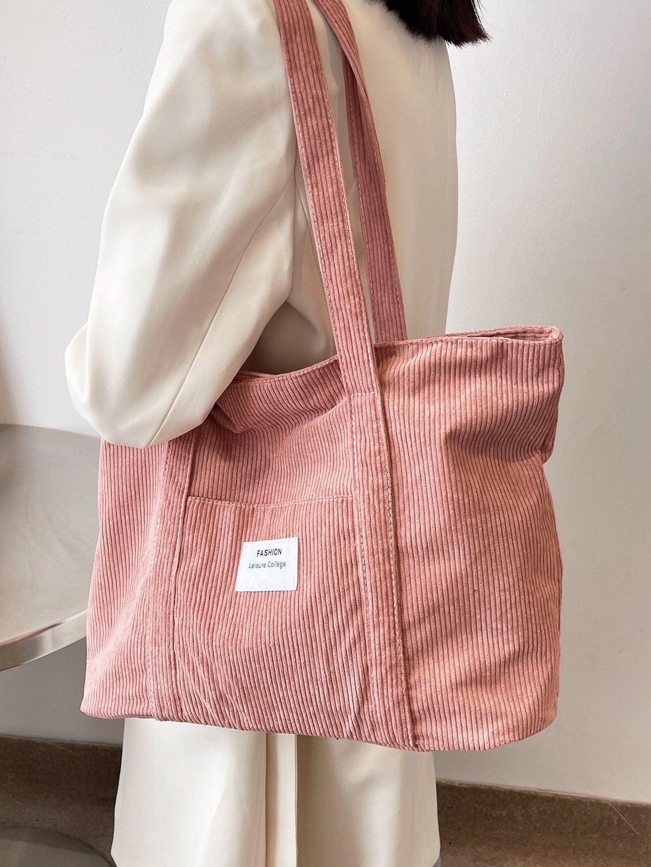 Bolso Tote de Pana de Gran Tamaño | Mochila Escolar | Para la escuela, estudiantes y trabajo