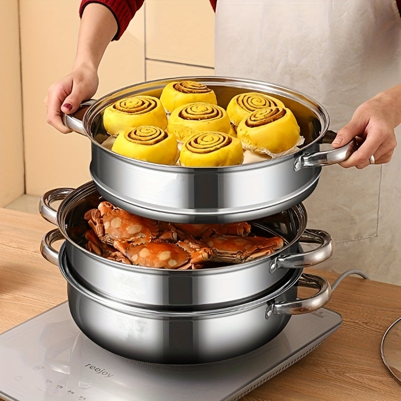 SteamaChef - 3 Niveles de Vaporera Para Cocinar Eficazmente Varias Platos