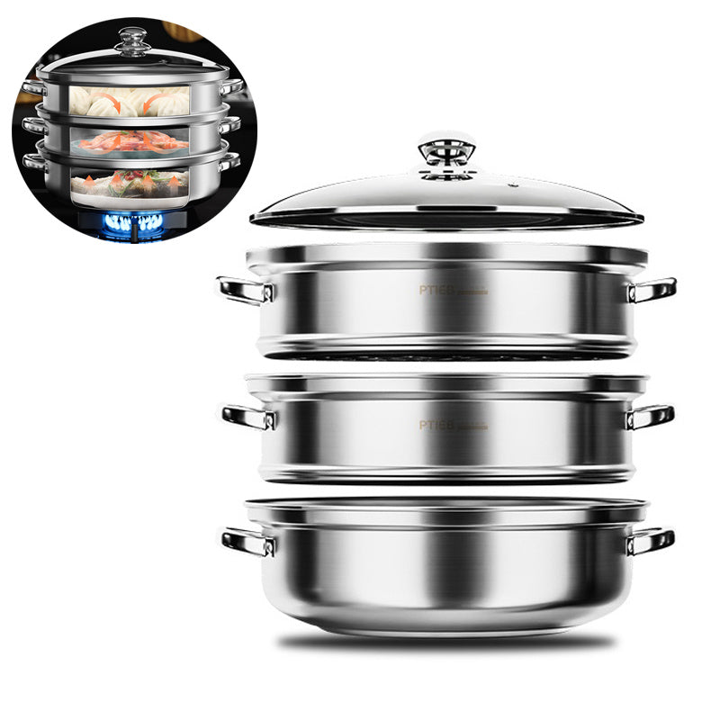 SteamaChef - 3 Niveles de Vaporera Para Cocinar Eficazmente Varias Platos