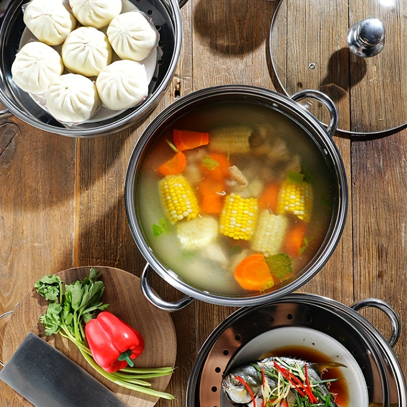 SteamaChef - 3 Niveles de Vaporera Para Cocinar Eficazmente Varias Platos