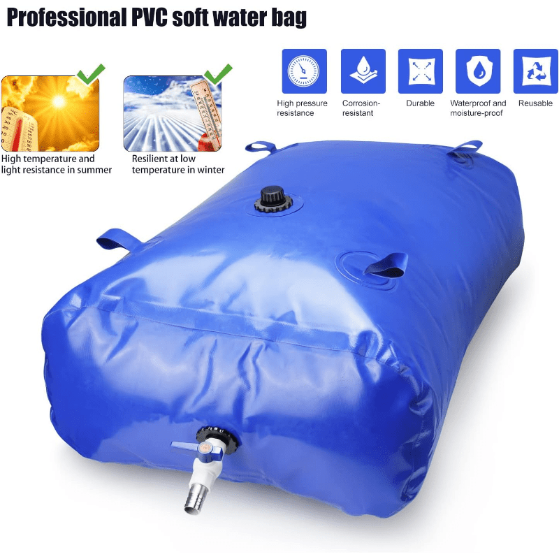 MegaStore Bolsa de Almacenamiento de Agua - Sostenible y Plegable para Jardín y Emergencias
