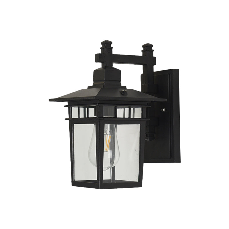 Iluminación de pared Klarglas Pavilion Industria 1-bombilla Lámpara de pared exterior en negro | Brehn