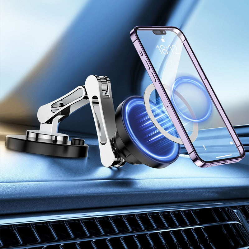 Cargador inalámbrico magnético para automóvil y soporte para teléfono