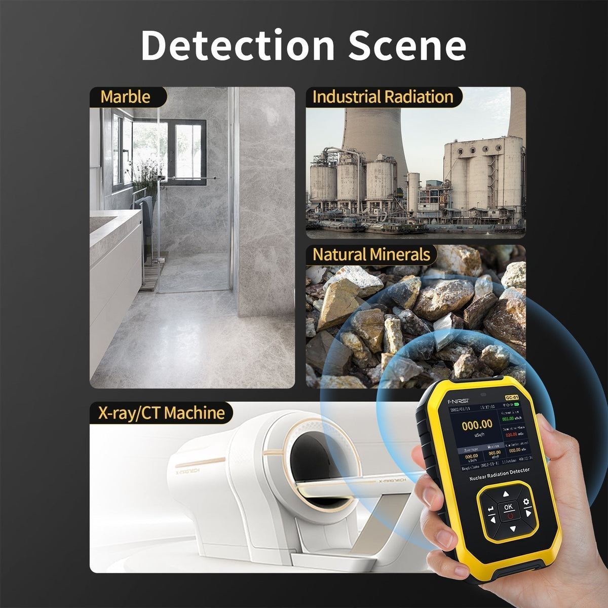 Contador Geiger detector de radiación nuclear