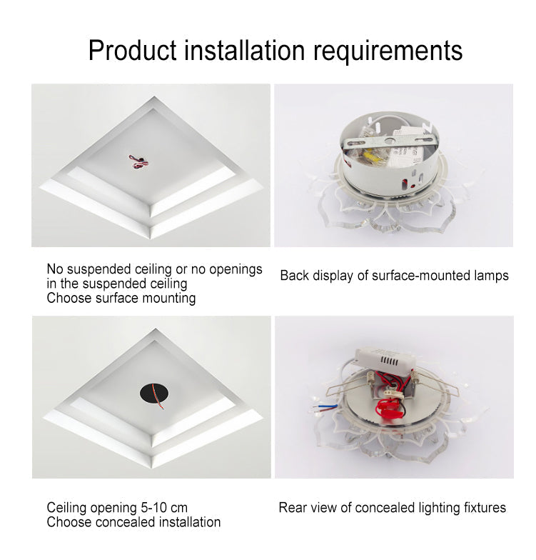 GlowPetal | Luz de Techo de Cristal LED | Forma de Flor, Cambio de Color RGB y Eficiencia Energética