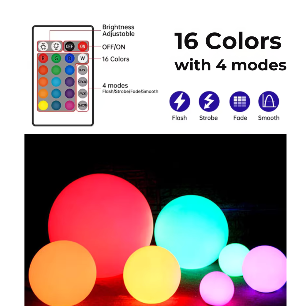 SphereGlow | Lámpara de bola moderna y ecológica con 16 opciones de color